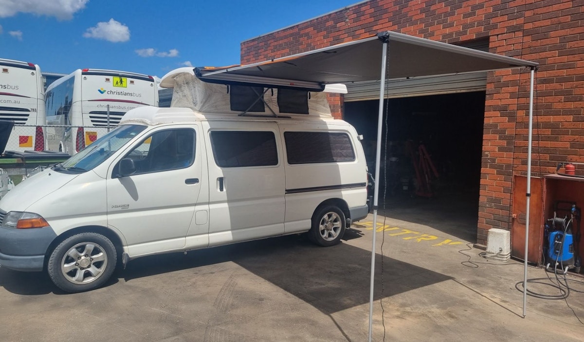 Van awning installation